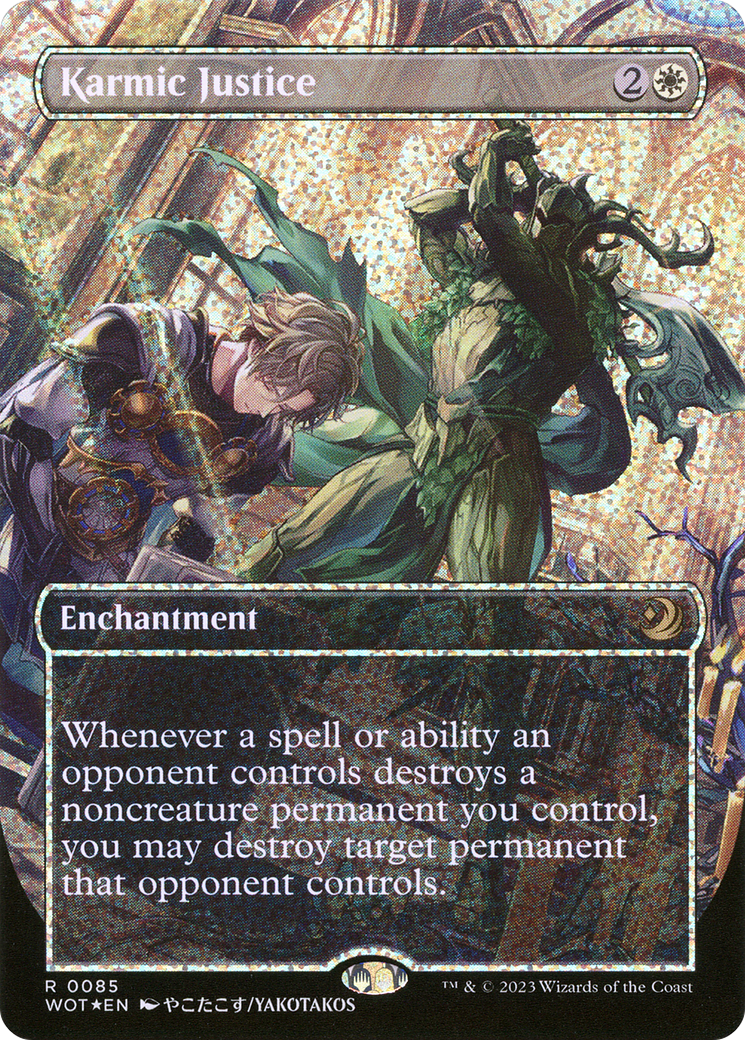 Karmic Justice (Anime Borderless) (Confetti Foil) (WOT-085) - Wilds of Eldraine: Enchanting Tales (Borderless) Foil