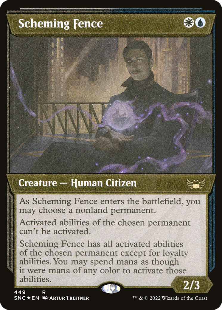 Scheming Fence (Showcase) (Foil Etched) (SNC-449) - Streets of New Capenna: (Showcase) Foil