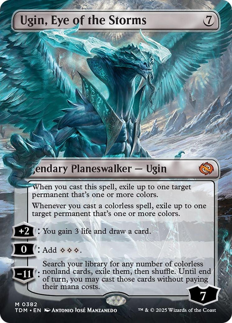 Ugin, Eye of the Storms (Borderless) (TDM-382) - Tarkir: Dragonstorm (Borderless) Foil