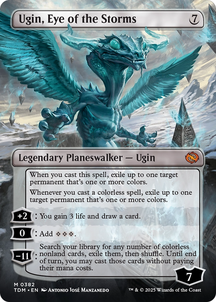 Ugin, Eye of the Storms (Borderless) (TDM-382) - Tarkir: Dragonstorm (Borderless) Foil