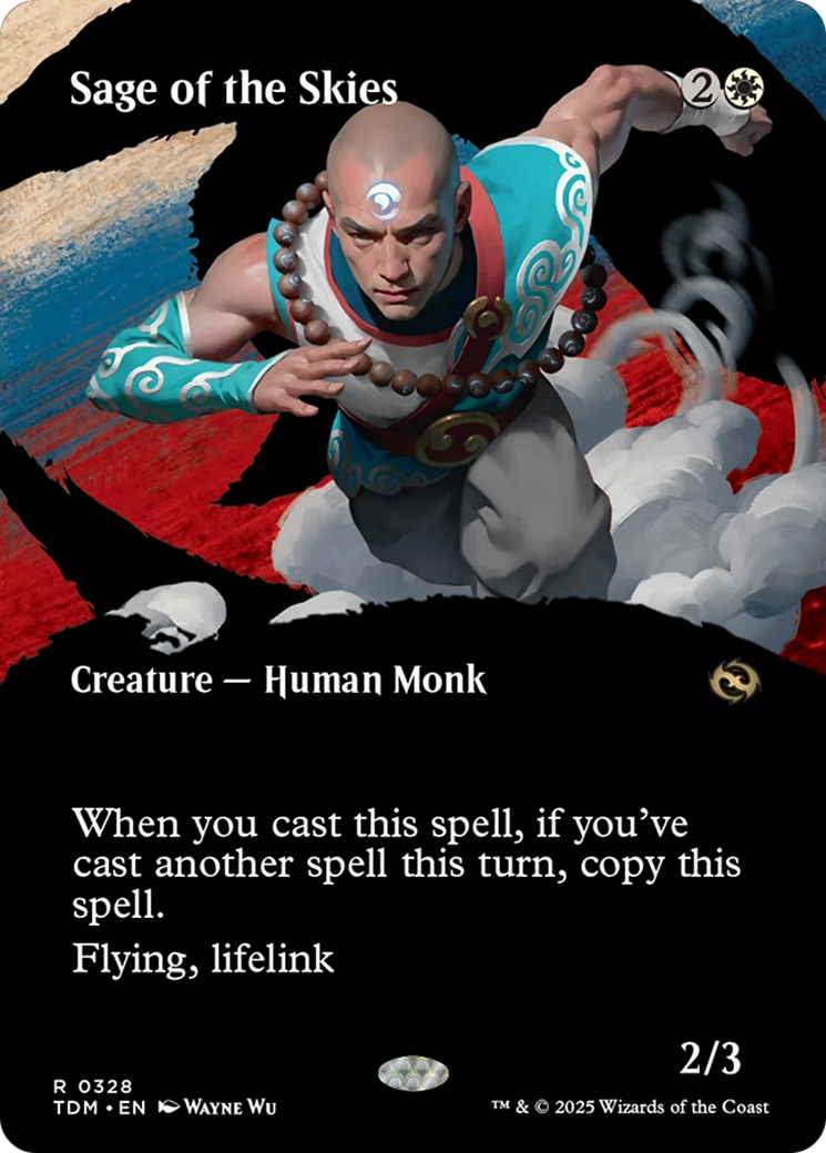 Sage of the Skies (Borderless) (TDM-328) - Tarkir: Dragonstorm: (Showcase) (Borderless) Foil