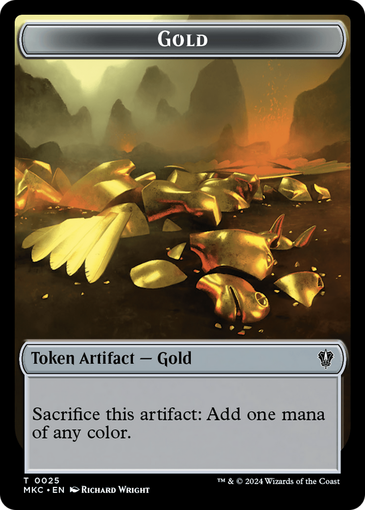 Gold (TMKC-025) - Murders at Karlov Manor Commander Tokens Foil