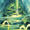 Leyline of Abundance // Leyline of Abundance (AWOE-073) - Wilds of Eldraine Art Series (Borderless) Foil