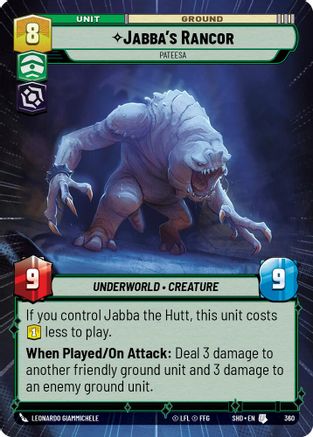 Jabba's Rancor - Pateesa (Hyperspace) (360) - Shadows of the Galaxy Foil