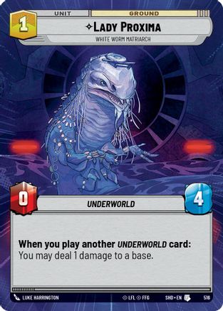 Lady Proxima - White Worm Matriarch (Hyperspace) (516) - Shadows of the Galaxy Foil