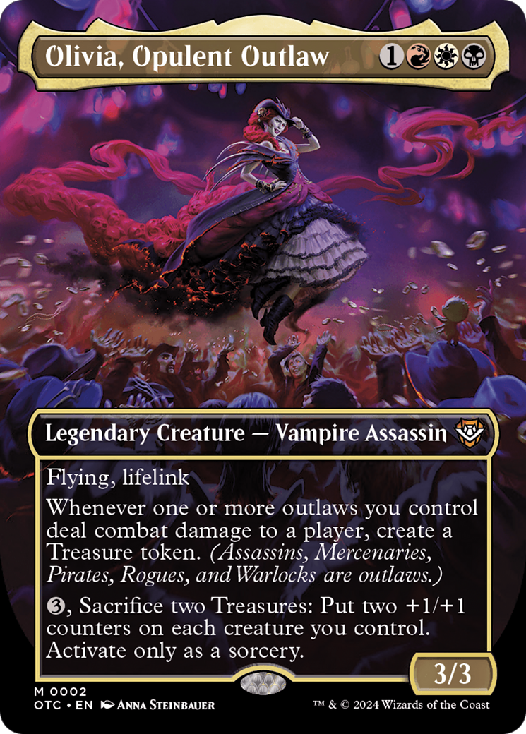 Olivia, Opulent Outlaw (Borderless) (OTC-002) - Outlaws of Thunder Junction Commander (Borderless)