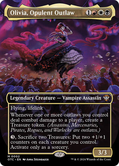 Olivia, Opulent Outlaw (Borderless) (OTC-002) - Outlaws of Thunder Junction Commander (Borderless)