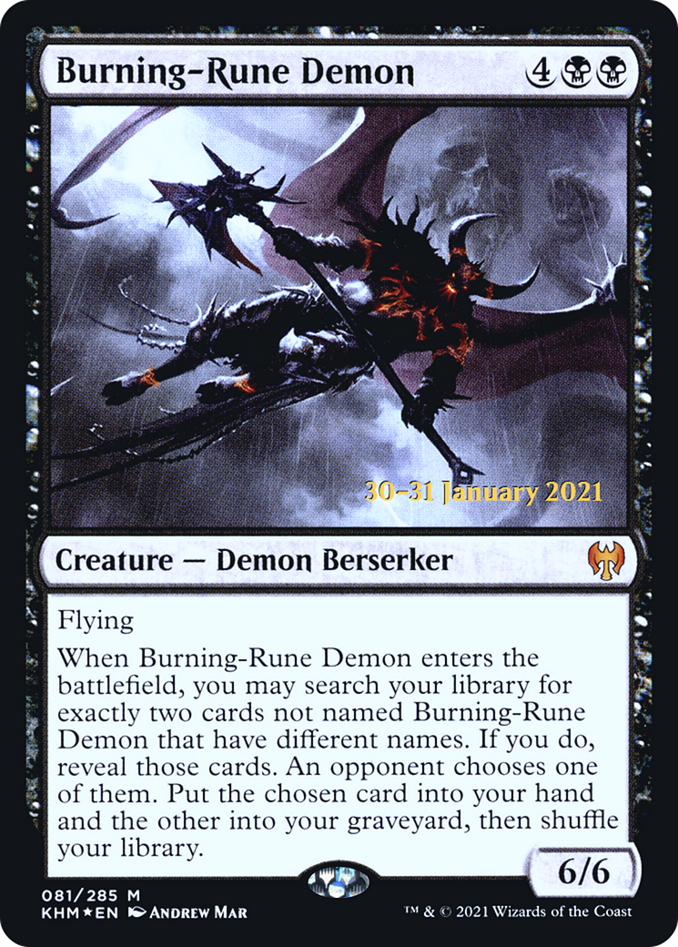 Burning-Rune Demon (PRE-081) - Kaldheim Promos Foil