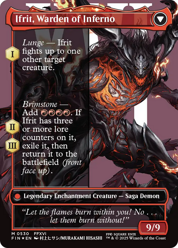 Clive, Ifrit's Dominant (Borderless) (Surge Foil) (0530) (FIN-530) - FINAL FANTASY: (enchantment) (Borderless) Foil