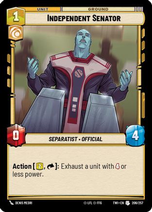 Independent Senator (206/257) - Twilight of the Republic Foil