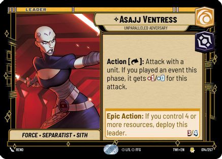 Asajj Ventress - Unparalleled Adversary (014/257) - Twilight of the Republic
