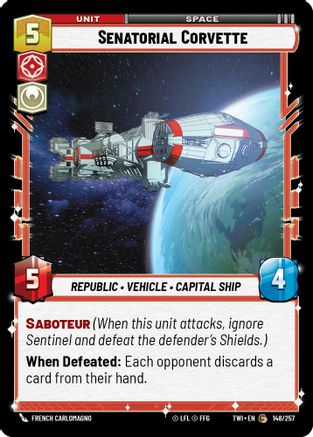 Senatorial Corvette (148/257) - Twilight of the Republic Foil