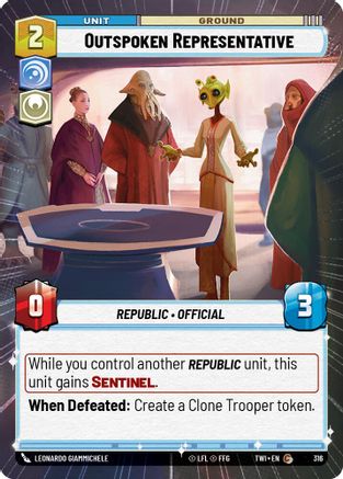 Outspoken Representative (Hyperspace) (316) - Twilight of the Republic Foil