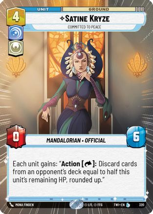 Satine Kryze - Committed to Peace (Hyperspace) (320) - Twilight of the Republic Foil