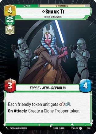 Shaak Ti - Unity Wins Wars (Hyperspace) (366) - Twilight of the Republic Foil