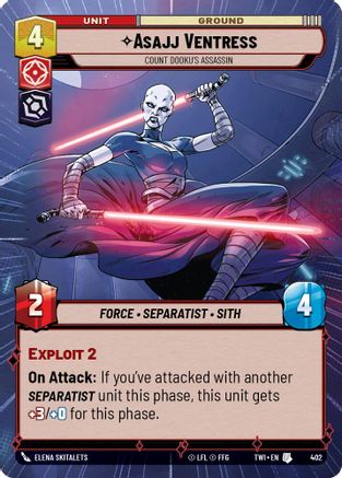 Asajj Ventress - Count Dooku's Assassin (Hyperspace) (402) - Twilight of the Republic Foil