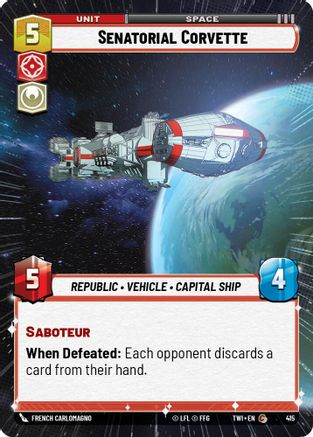 Senatorial Corvette (Hyperspace) (415) - Twilight of the Republic Foil