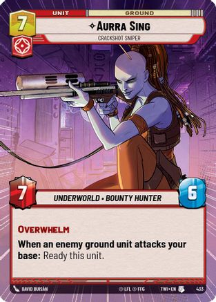 Aurra Sing - Crackshot Sniper (Hyperspace) (433) - Twilight of the Republic Foil