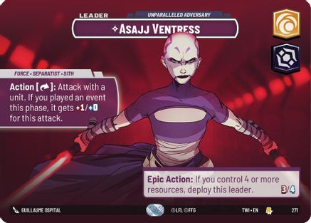 Asajj Ventress - Unparalleled Adversary (Showcase) (271) - Twilight of the Republic Foil