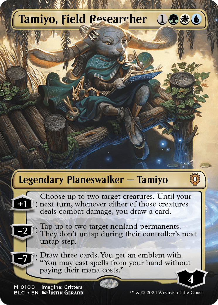 Tamiyo, Field Researcher (Borderless) (BLC-100) - Bloomburrow Commander (Borderless)
