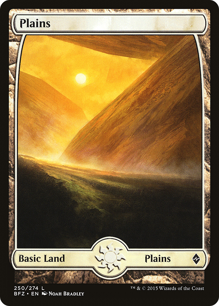 Plains (250) - Full Art (BFZ-250) - Battle for Zendikar Foil