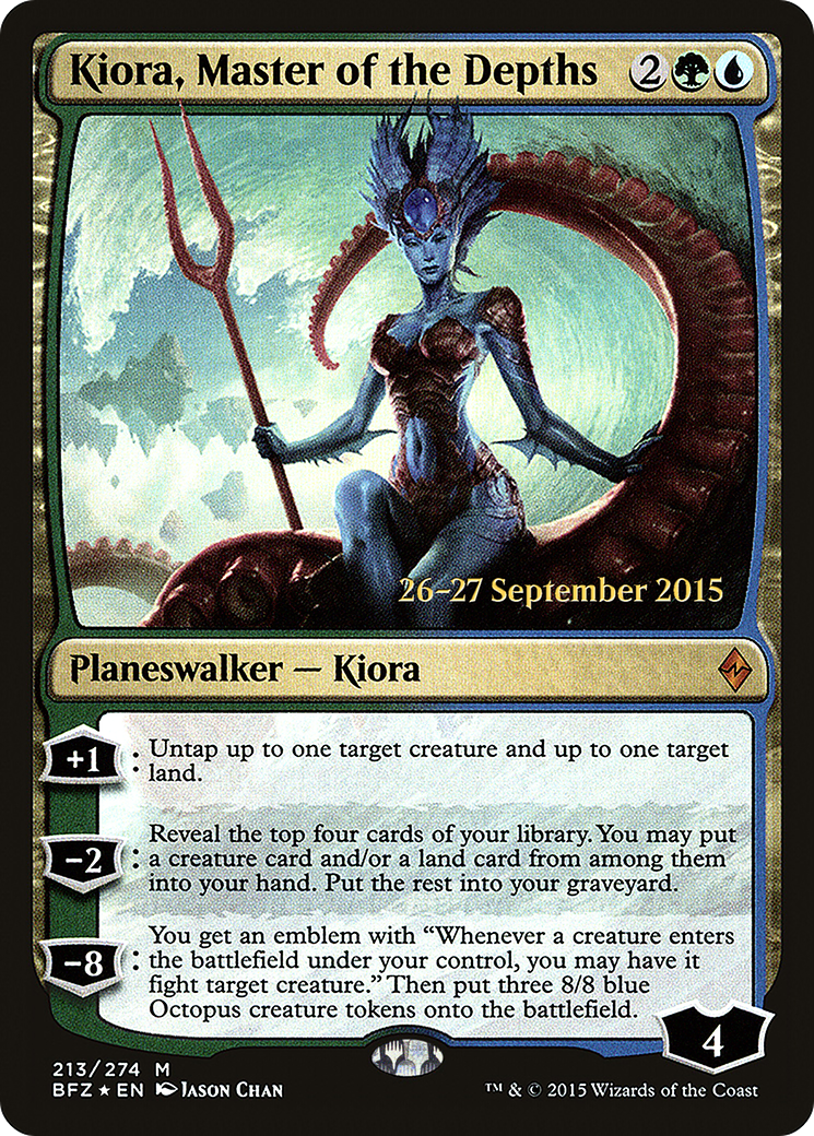 Kiora, Master of the Depths (PRE-213) - Battle for Zendikar Promos Foil