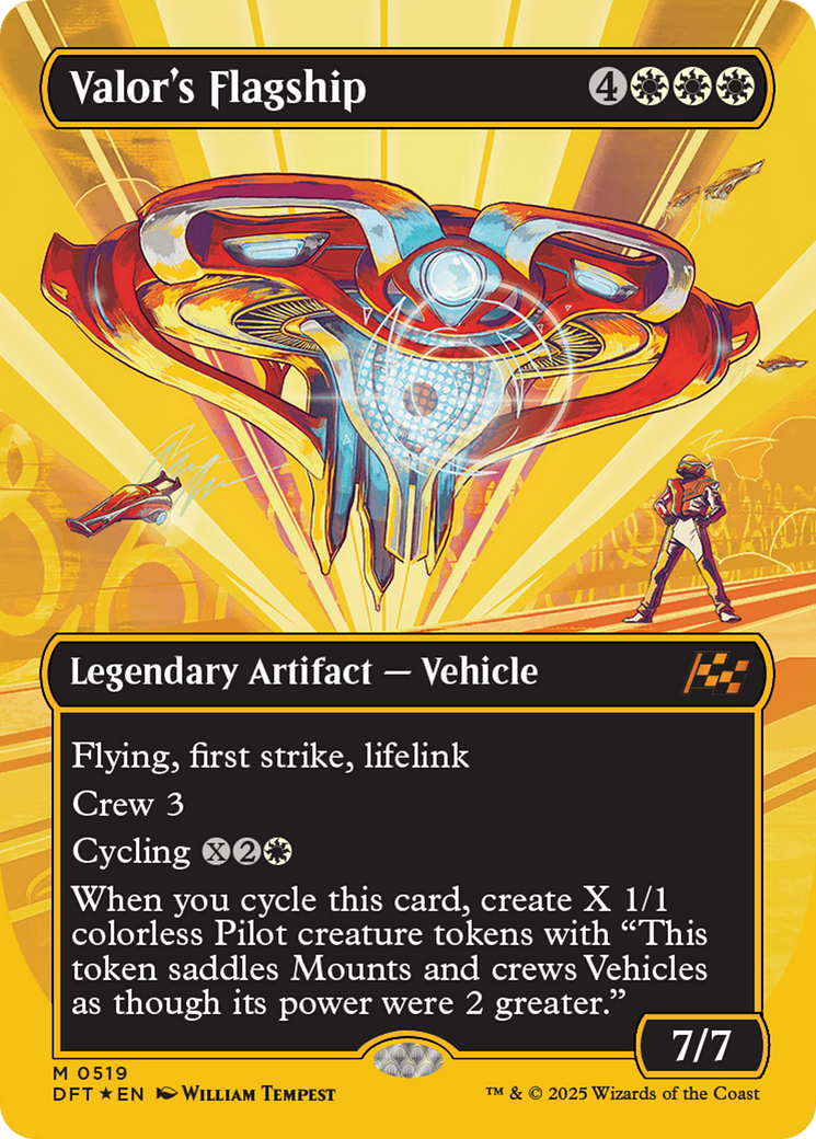 Valor's Flagship (Borderless) (First-Place Foil) (DFT-519) - Aetherdrift (Borderless) Foil
