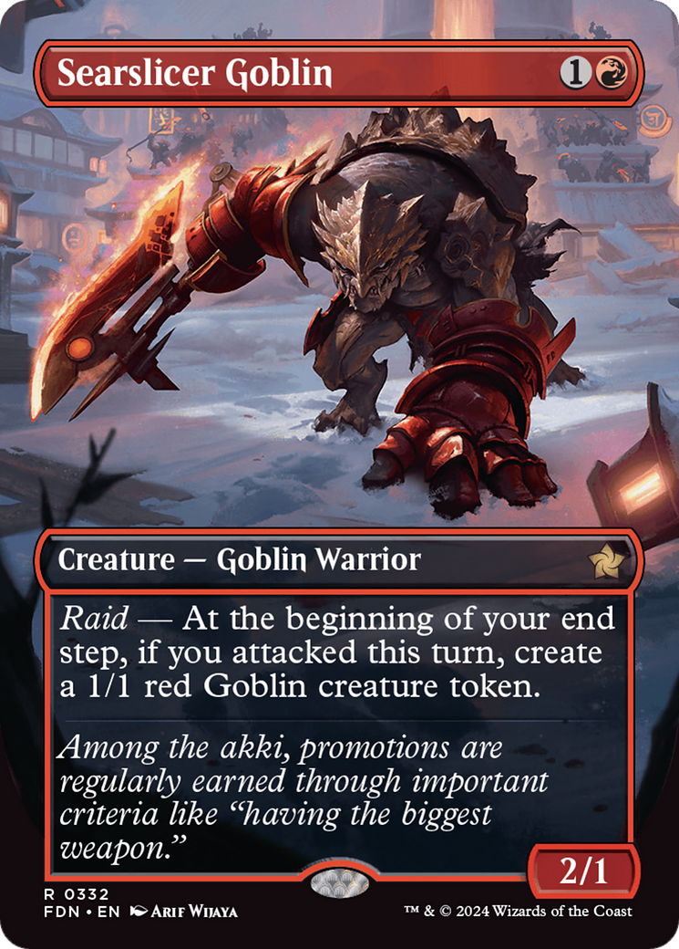 Searslicer Goblin (Borderless) (FDN-332) - Foundations (Borderless) Foil