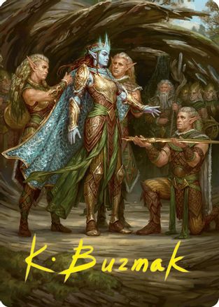 Lathril, Blade of the Elves Art Card (48/54) (Gold-Stamped Signature) (ASFDN-048) - Art Series: Foundations