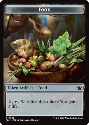 Food // Treasure Double-Sided Token (FDN-22 // 23) - Foundations Foil
