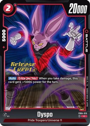 Dyspo (FB04-015) - Ultra Limit Release Event Cards