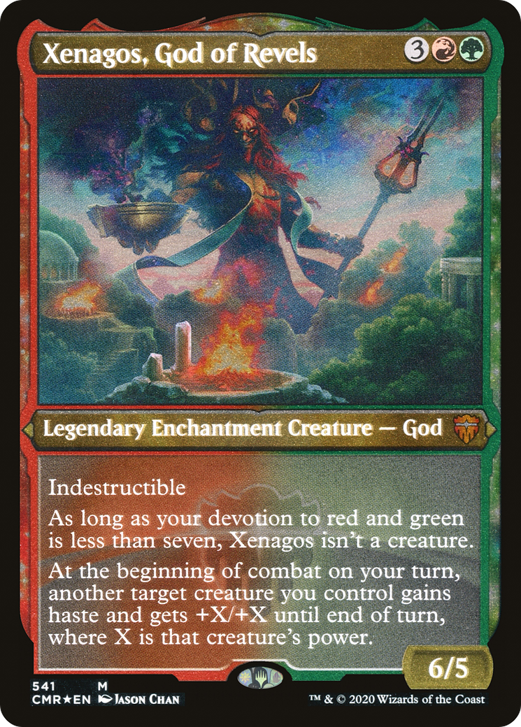 Xenagos, God of Revels (Foil Etched) (CMR-541) - Commander Legends: (enchantment) Etched Foil