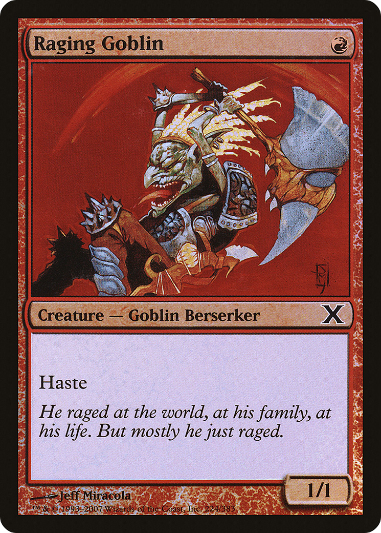 Raging Goblin (10E-224★) - Tenth Edition Foil