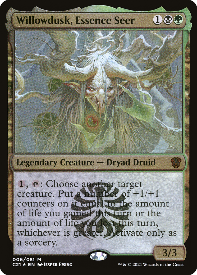 Willowdusk, Essence Seer (Display Commander) - Thick Stock (C21-006) - Commander 2021 Display Commanders Foil