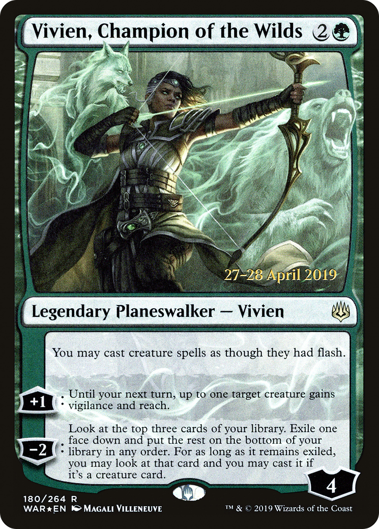 Vivien, Champion of the Wilds (PRE-180) - War of the Spark Promos Foil