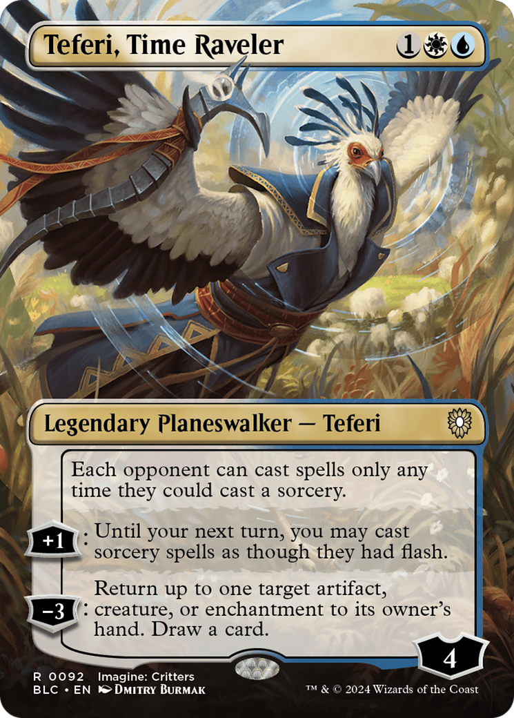 Teferi, Time Raveler (Borderless) (BLC-092) - Bloomburrow Commander (Borderless) Foil