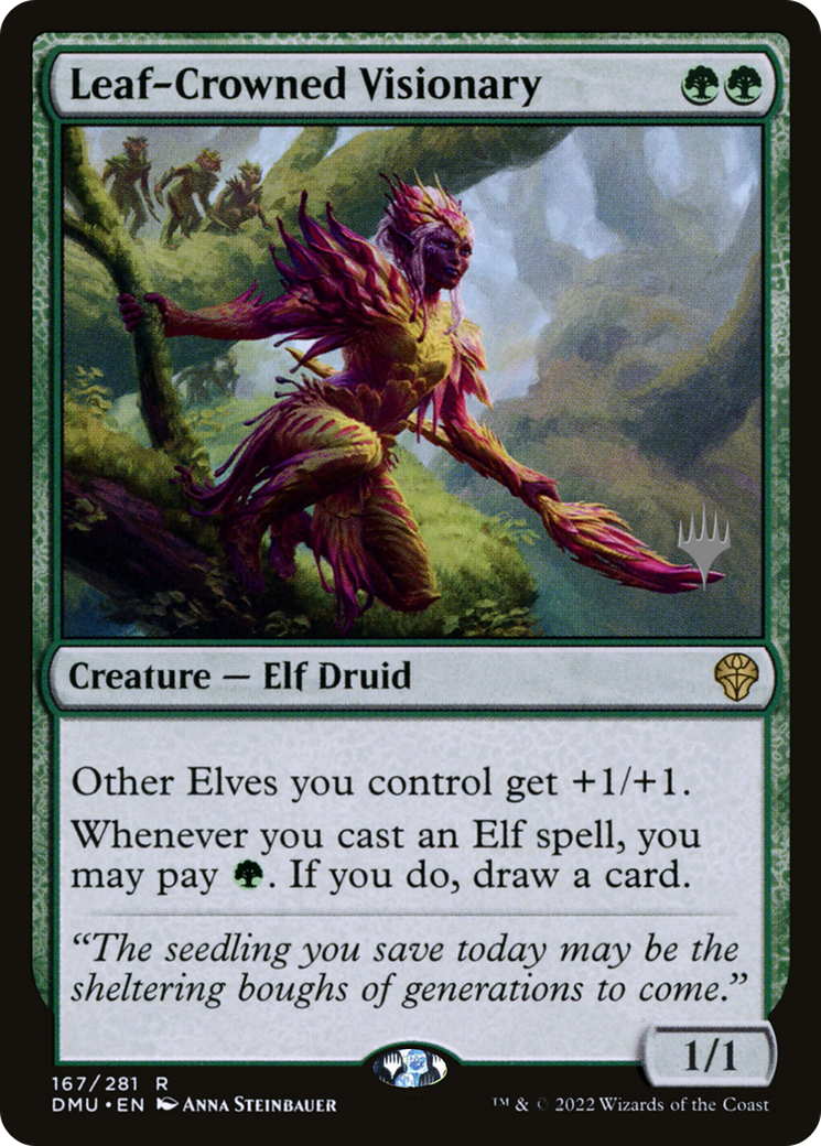 Leaf-Crowned Visionary (PPDMU-167) - Dominaria United Promos