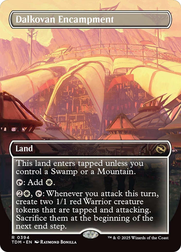 Dalkovan Encampment (Borderless) (TDM-394) - Tarkir: Dragonstorm (Borderless) Foil