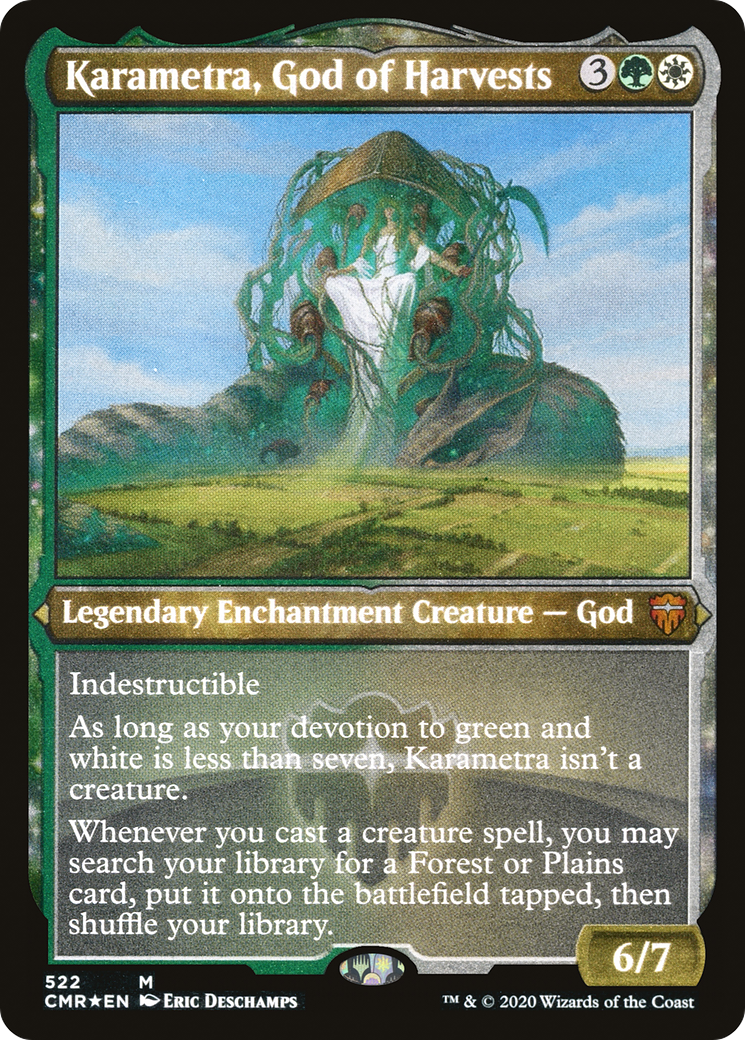 Karametra, God of Harvests (Foil Etched) (CMR-522) - Commander Legends: (enchantment) Foil