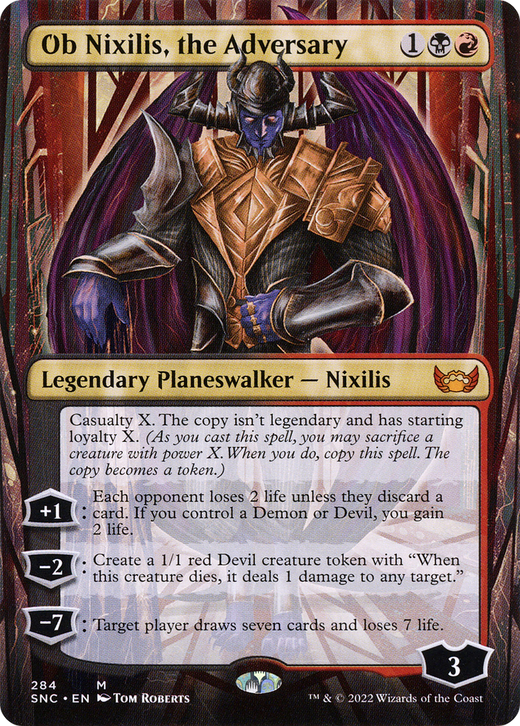 Ob Nixilis, the Adversary (Borderless) (SNC-284) - Streets of New Capenna (Borderless)