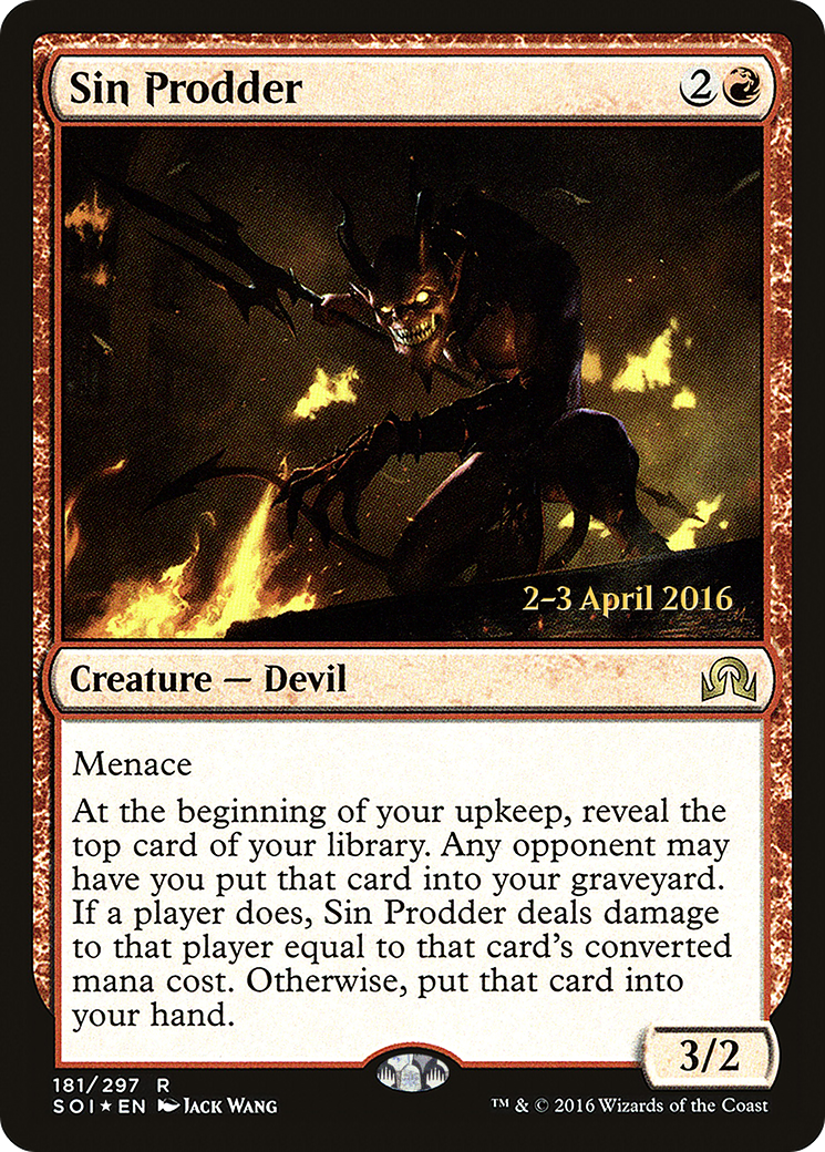 Sin Prodder (PRE-181) - Shadows over Innistrad Promos Foil