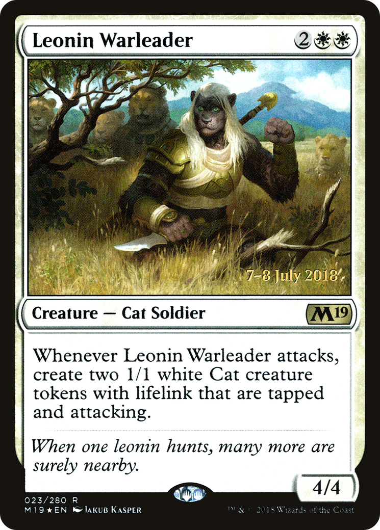 Leonin Warleader (PRE-023) - Core Set 2019 Promos Foil
