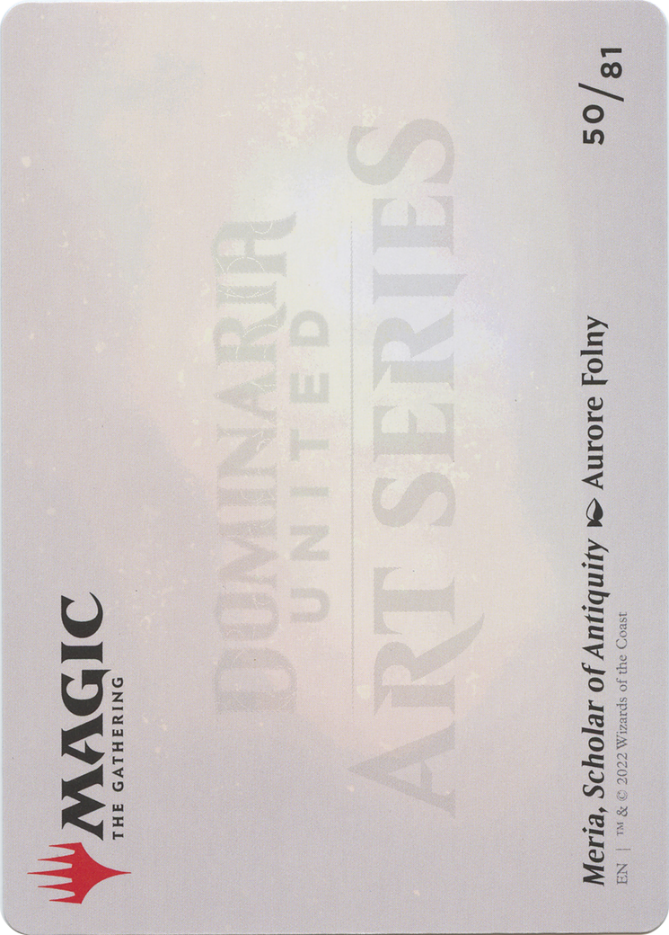 Meria, Scholar of Antiquity // Meria, Scholar of Antiquity (ADMU-050) - Dominaria United Art Series (Borderless)