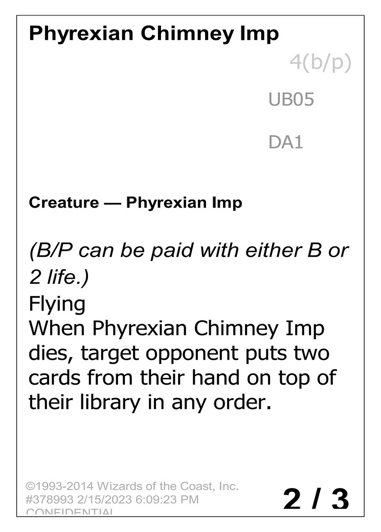 Phyrexian Chimney Imp (UNK-UB05) - Unknown Event