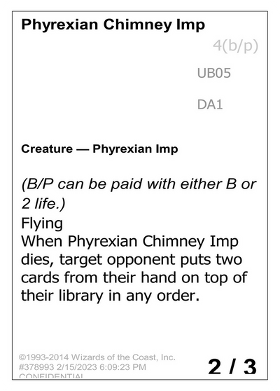 Phyrexian Chimney Imp (UNK-UB05) - Unknown Event