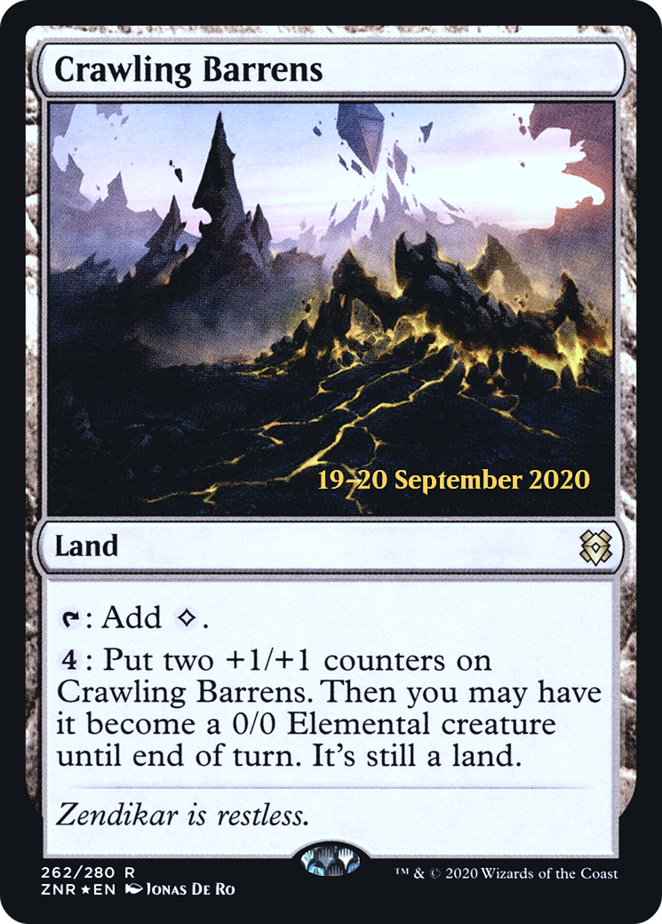 Crawling Barrens (PRE-262) - Zendikar Rising Promos Foil