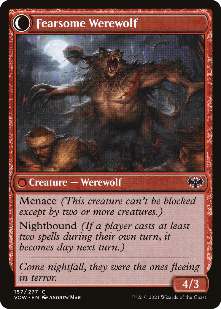 Fearful Villager (VOW-157) - Innistrad: Crimson Vow: (Double Faced Transform)