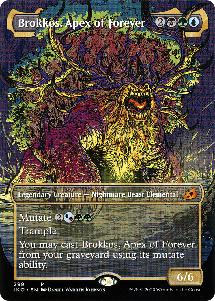 Brokkos, Apex of Forever (Showcase) (IKO-299) - Ikoria: Lair of Behemoths: (Showcase) (Borderless) Foil