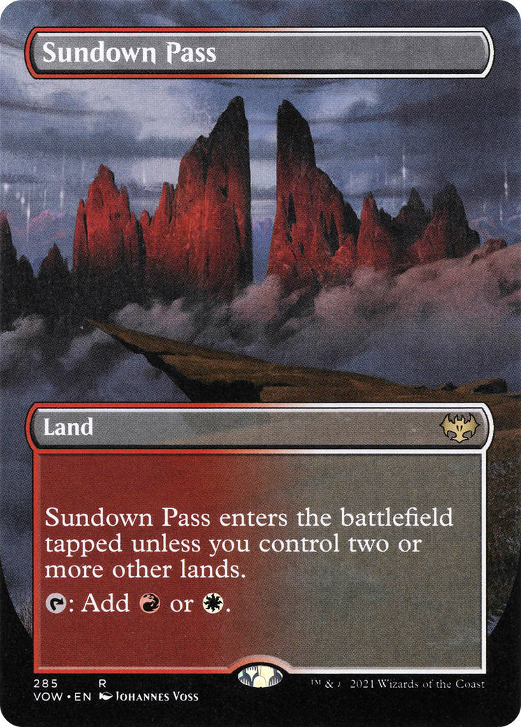 Sundown Pass (Borderless) (VOW-285) - Innistrad: Crimson Vow (Borderless) Foil