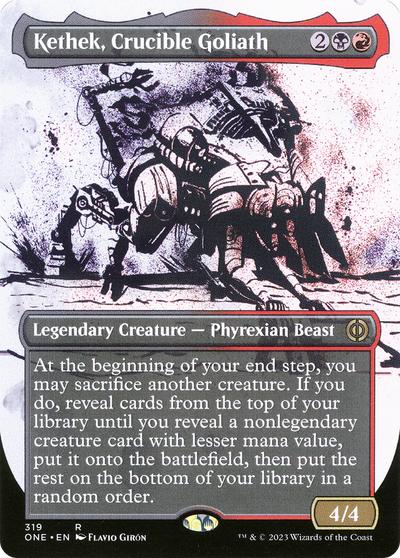 Kethek, Crucible Goliath (Showcase) (ONE-319) - Phyrexia: All Will Be One: (Showcase) (Borderless) Foil